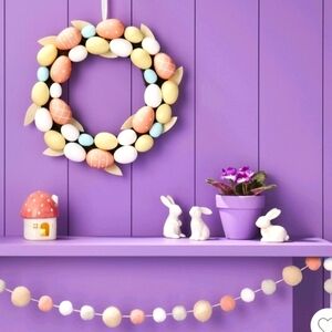 NWT 72" Easter spring garland with pompoms